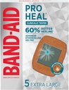Band-Aid Brand Pro Heal Hydrocolloid Gel Pads, Extra Grandes Bandages impermeables para una mejor curación de heridas menores, Sterile First Aid Bandages, 5 ct