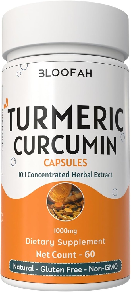 Cápsulas Turméricas 500mg ← Curcuma Longa 10:1 Extracto " Polvo Negro Resumen 5% para la absorción reforzada " Suplemento Herbal Silencio No GMO, Libre de gluten (60 Cuenta (Pack of 1))