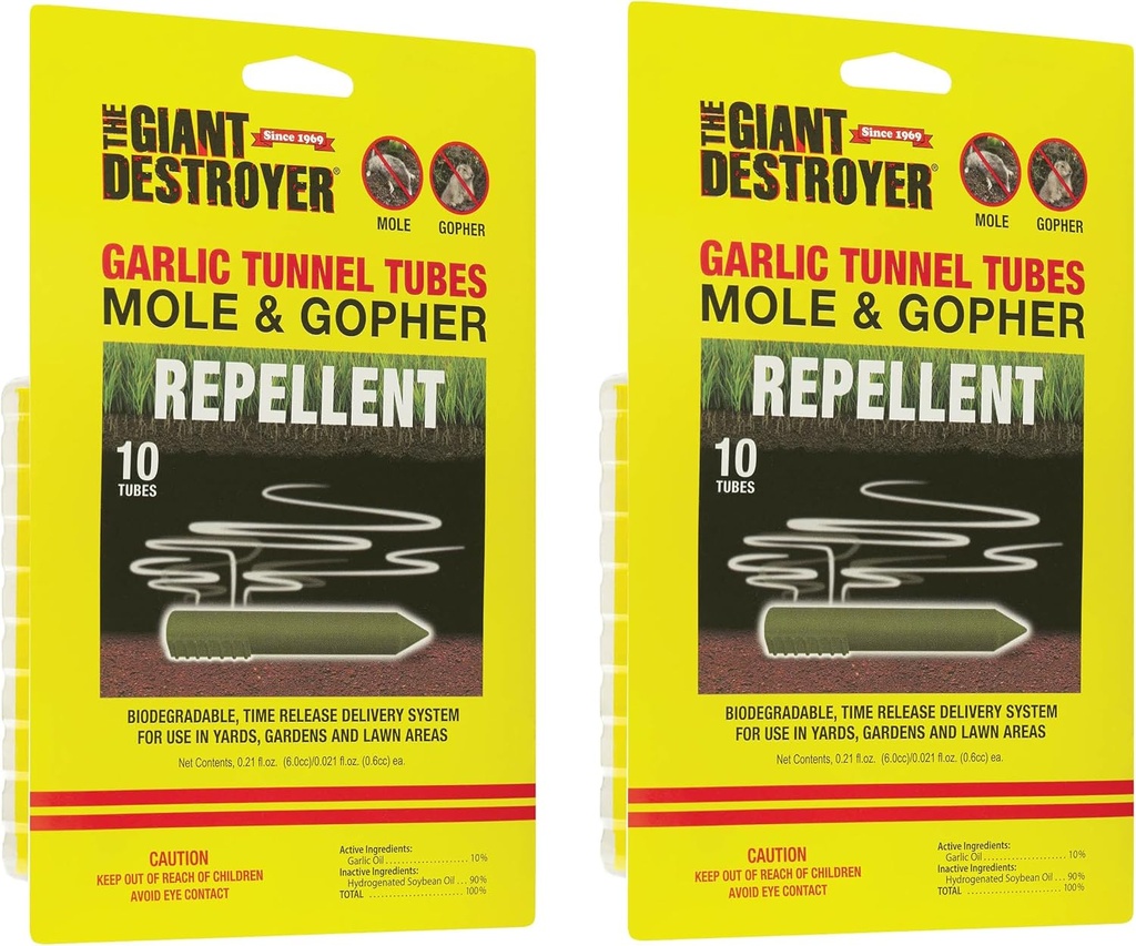 Tubos de túnel de ajo para Moles " Gophers (20 Tubes)