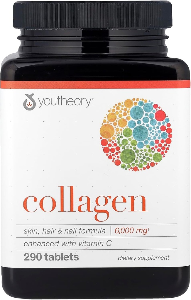 Teoría Collagen Avanzada con Vitamina C, 290 Cuenta (1 Botella)