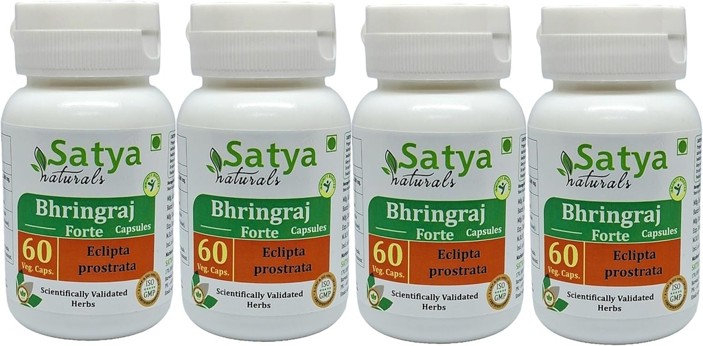 Generic Bhringraj Capsules, 500 mg. 60 Count, Eclipta Prostrata Extract (Pack of 4, Capsule)