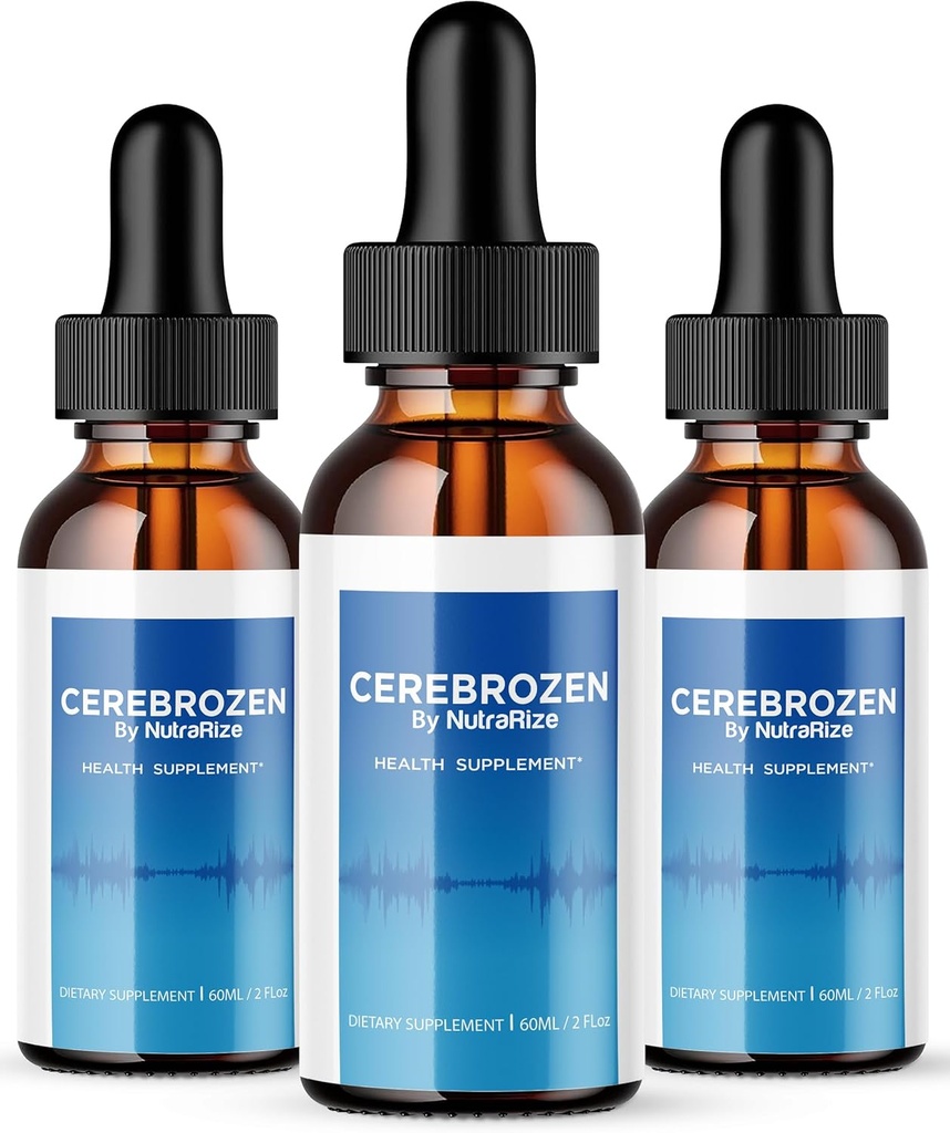 NutraRize (Pack of 3 Cerebrozen Drops - Advanced Formula for Ear Health, Natural Support to Improve Hearing, Cerebrozen 24 Dietary Supplement, Reviews (90 Servings)