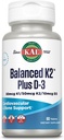 KAL Balanced K2 Plus D-3 Tablets, 100 mcg, 60 Cuenta