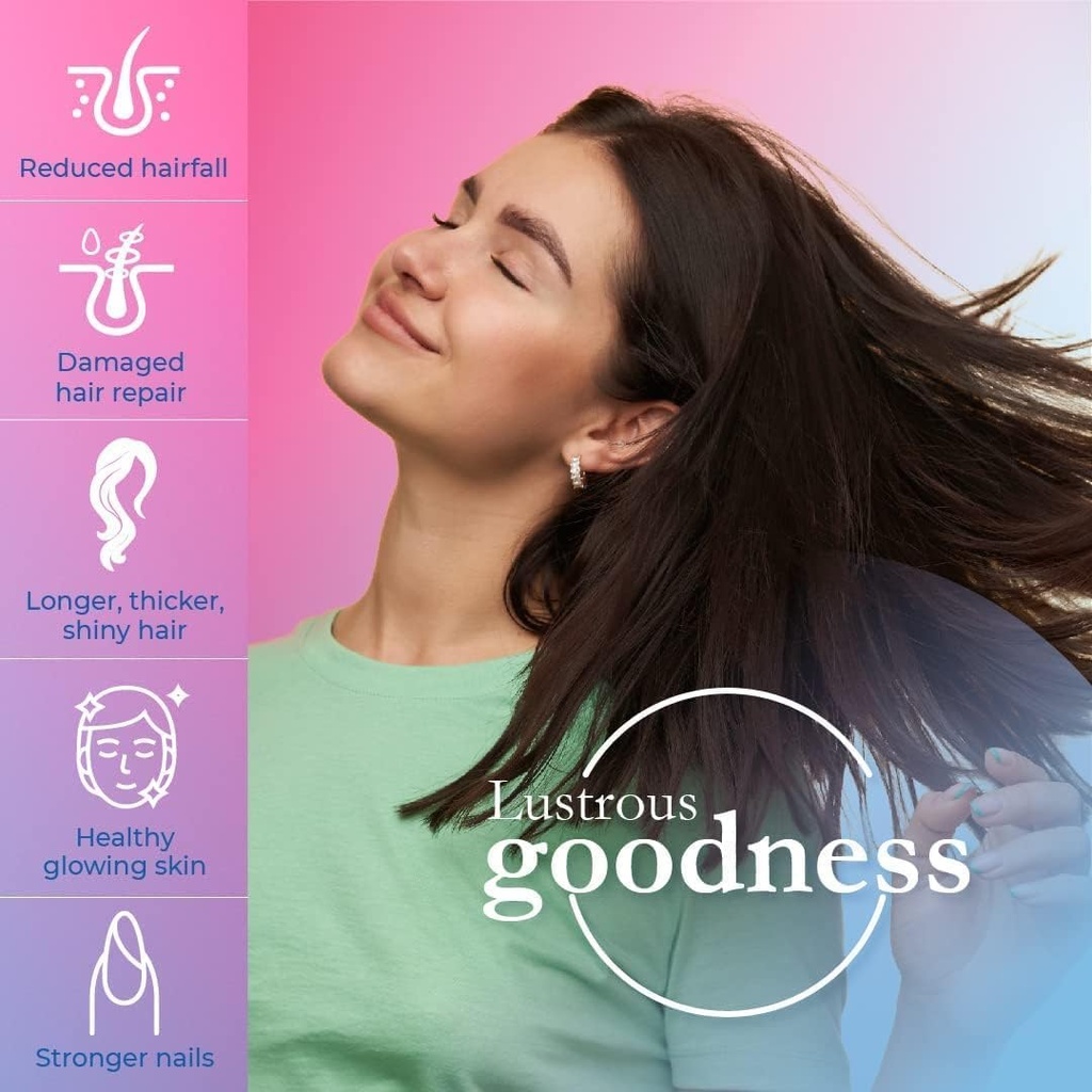 Tablas de biotina para el cabello, la piel y las uñas ← Biotina Vitamina B7 Tabletas para hombres y mujeres vivieron la vitamina del cabello para el crecimiento del cabello Silencioso sin efectos secundarios (60 Tabletas)