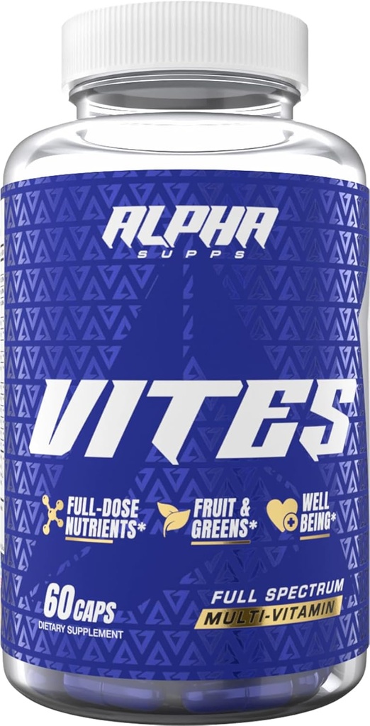 Suministros alfa Vites Multivitamínico para Hombres, Suplemento diario completo con frutas, verduras, energía, inmune y apoyo a la próstata - Vitaminas Alimentarias enteras diarias con antioxidantes y enzimas digestivas
