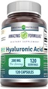 Amazing Formulas Hyaluronic Acid Supplement TEN 200 Mg Por Serving TEN 120 Capsules ← No-GMO TEN Gluten Free TEN Made in USA