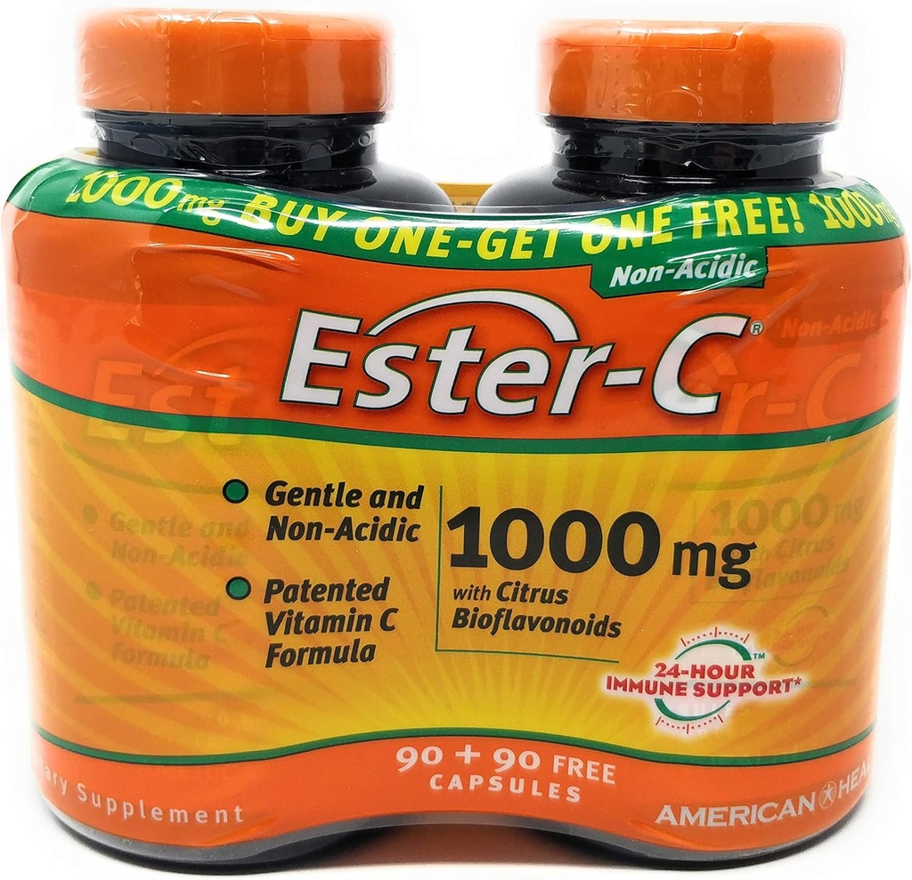 American Health Products Ester-C 1000mg con Citrus Bioflavonoids 90 + 90 Gratis 90+90