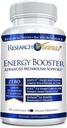 Research Verified Energy Booster - Natural Energy Support - 60 cápsulas - Caffeine Free - B Vitaminas y Adaptógenos - 1 mes de suministro