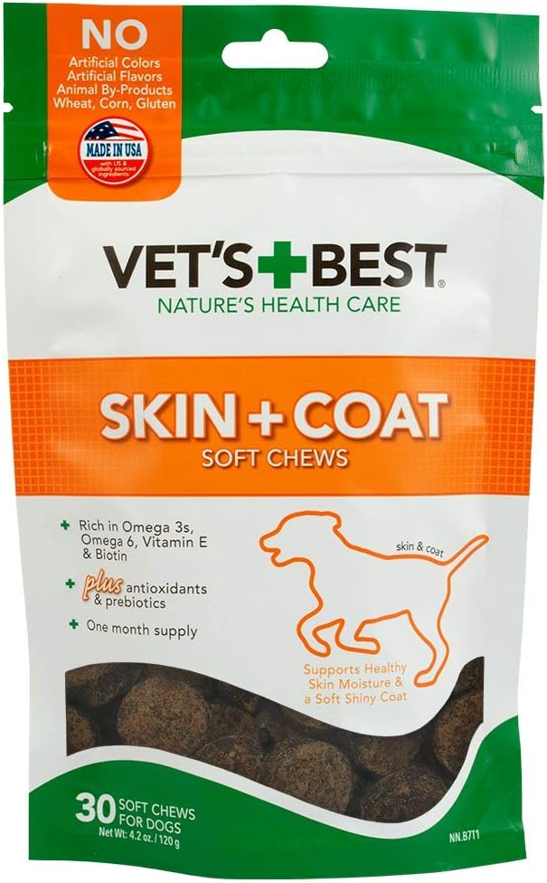 Los mejores suplementos para perros de piel de cabra - Formulado con vitamina E y biotina para mantener perros de piel sana y carne - 50 tabletas picantes
