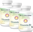 Bernard Jensen's Dr. Clark Store Vitamina B1 Thiamine 500mg Suplemento -Thiamine B1 Suplemento para el metabolismo energético del sistema nervioso saludable, libre de gluten, libre de lácteos - 100 Gelatin Capsules 3Pack