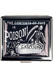 Vintage Poison Caution 7 Days Chromed Shiny Silver Pill Organizer with Mirror Inside Has 8 Compartments Separados Rectangle 7 Days Pill Box Pill Case