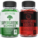 Atlantis Nutrition Supergreens 60 Gummies + testosterona Booster 2-Pack (120 Gummies)