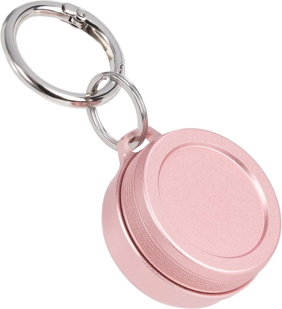 Daily Metal Carrying Case - Portable Keychain Pill Holder, Waterproof Small Travel pill Container for Earplugs Coins, Compatible with Loop, Eargasm & Vibes, Compact Mini Purse Pill Box (Pink)