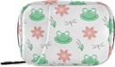 Rana con Flores Pill Box 7 Day Pill Case Travel Pill Organizer Bag with Zipper Portable Weekly Case Compact Size for Vitamin Supplement Holder