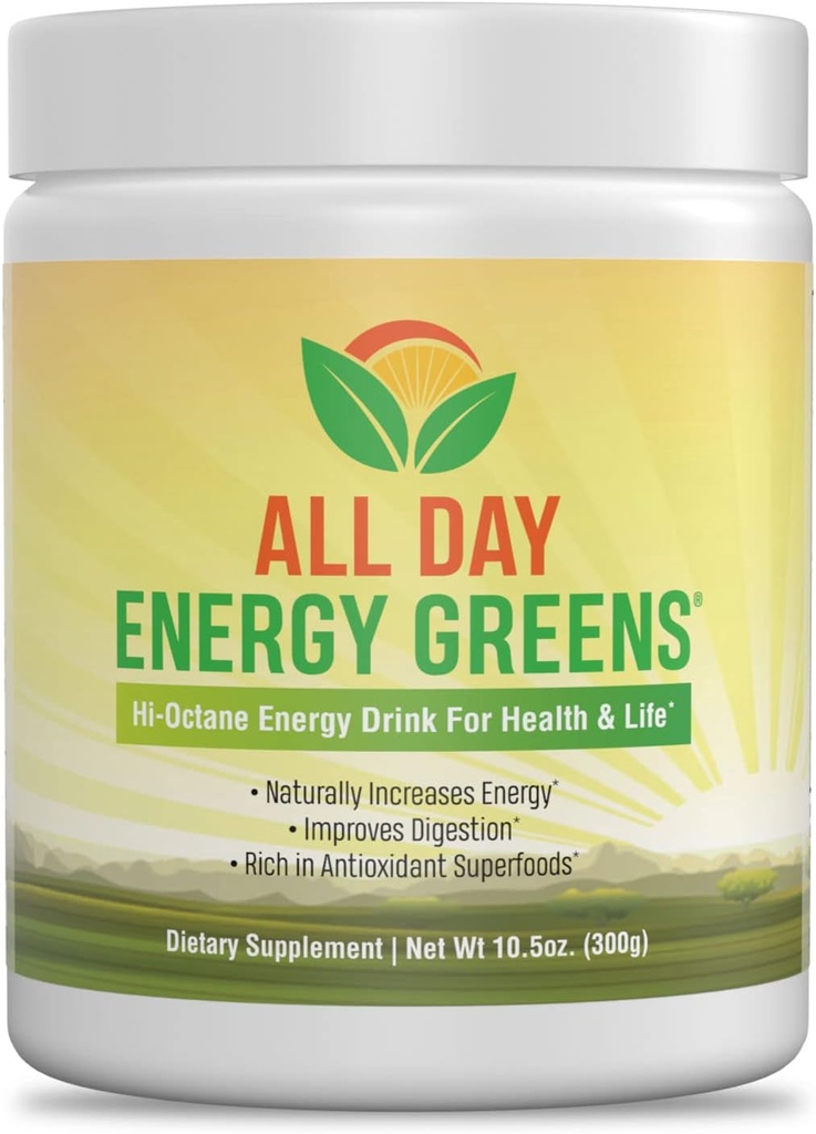 IVL - All Day Energy Greens - Suplemento Powder Mix Drink, Greens Powder Superfood - Super Greens Blend for Optimal Nutrition, Energy &amp; Digestion, Green Juice Superfood Boost