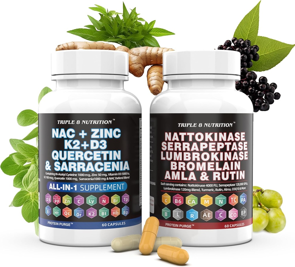 Proteína Purge 28 Suplementos Fórmula Nattokinase Bromelain NAC Blend Turmeric Curcumin