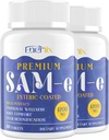 1200 MG SAM e Suplemento para Brain, Mood, Joint y Liver, High Absorption SAM-e (S-Adenosyl-L-Methionine) con CoQ10, 5-HTP, Enteric Coated 120 Tablets, Vegan