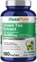 NusaPure Té verde 20:1 Extracto, 1200 mg Equivalente a 24000mg, 180 cápsulas veganos, 50% EGCG, 98% polifenoles, 80% Catechins