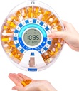 Máquina de dispensador automático de píldoras Zoksi para el anciano con alarma, dispensadores y organizadores electrónicos de píldoras, dispensador de medicamentos templados, recordatorio mensual de medicamentos para las recetas y vitaminas