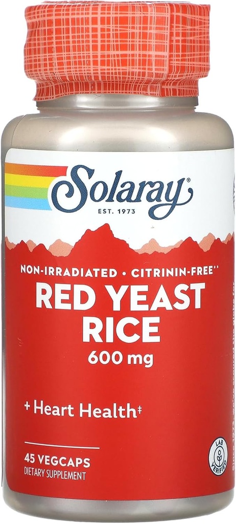 SOLARAY Red Yeast Rice - 600 MG (45 Capsules)