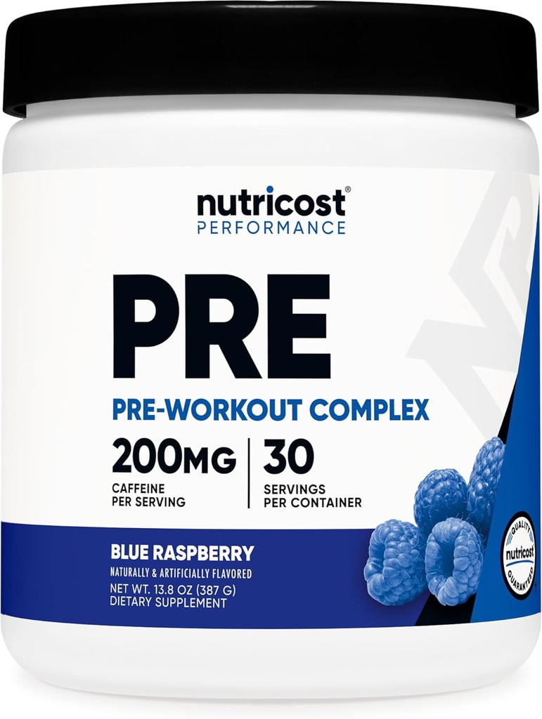 Nutricost Pre-Workout Complex Powder (30 Servings, Blue Raspberry) - Pre-Workout Supplement with Beta-Alanine, Taurine & Amino Acids