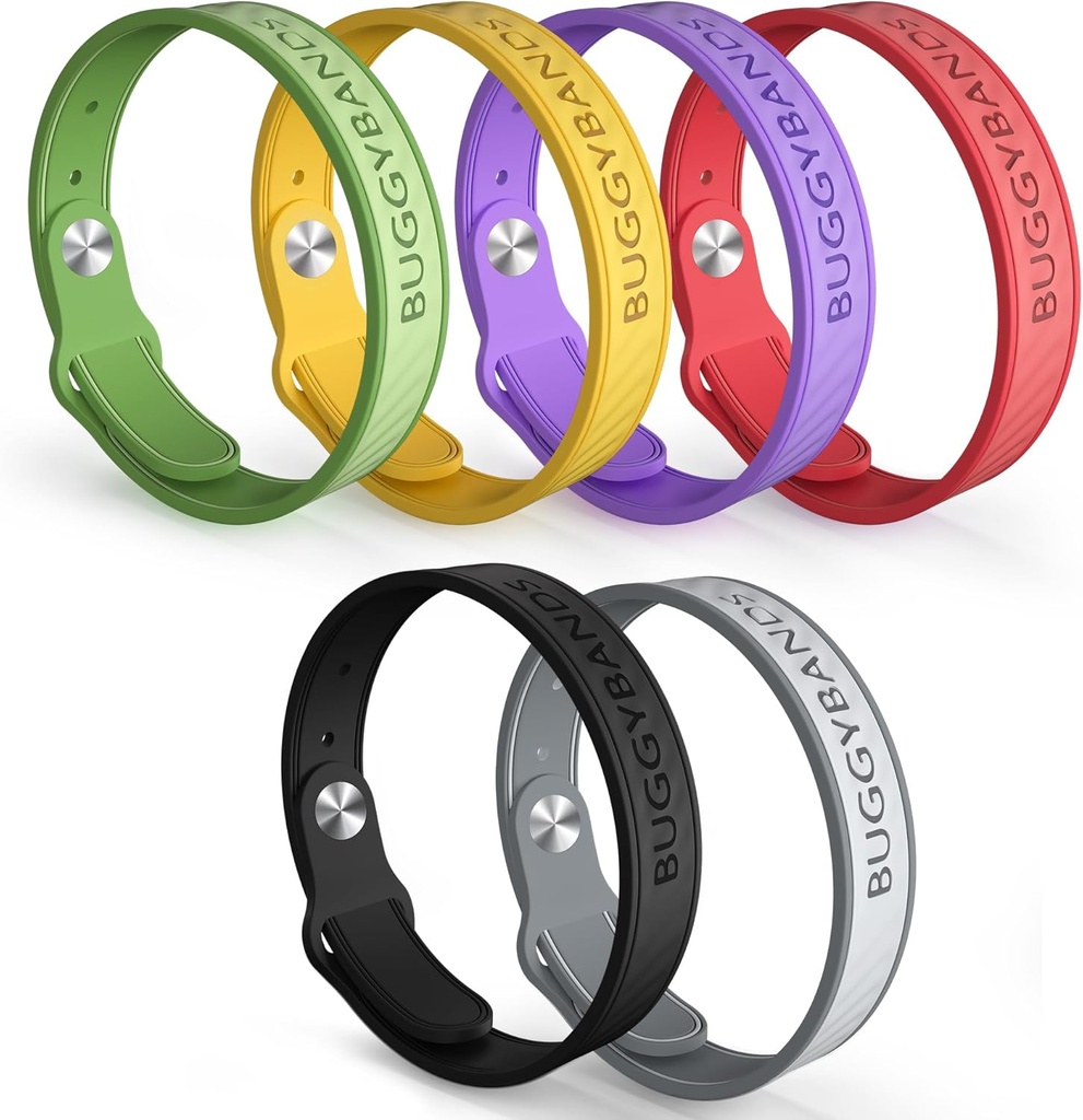 Pulseras Repelentes Mosquito, 6 Pack Silicona Bandas Repelentes Mosquito con DEET Bandas Incorrectas, Naturales &amp; A prueba de agua para niños y adultos, Protección de viaje al aire libre