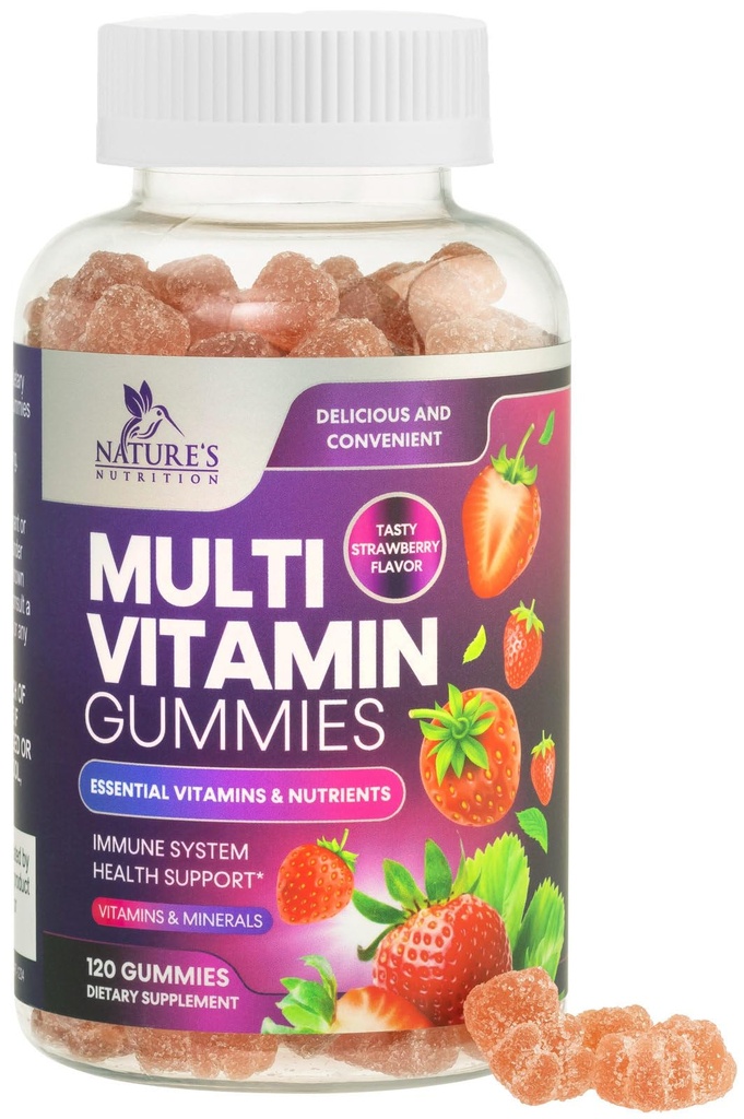 Multivitamin Gummies for Adults - Daily Adult Multivitamins Gummy with Vitamins A, C, D, B12 for Women & Men, Immune Support Gummy Multivitamins Supplement, Adult Multi VIT Vitamin - 120 Gummies