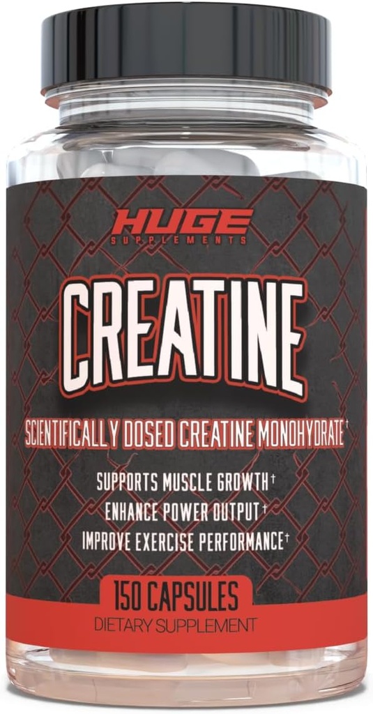 Cretina Monohydrate Capsules, 5g Por Serving, Científicamente Dosificado Para Maximizar el crecimiento del músculo magro, Fuerza, Recuperación &amp; Rendimiento, Probada para la pureza, Para hombres &amp; mujeres, cápsulas convenientes