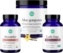 Ora Organic Vegan Collagen, Probióticos, Prebióticos &amp; BeYouTiful Bundle: Aloe Vera - Vanilla Flavor, 20 Servimientos + 60 Vegan Probiotic Capsules + Pelo, Esquín, & Nails Support, 60 Vegan Capsules