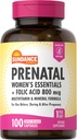 Sundance Prenatal Multivitamínico Silencio con ácido fólico Ø 100 cápsulas de liberación rápida Ø 800 mcg Silencio No GMO, Gluten Suplemento gratuito para Mujeres