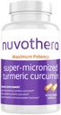 Nuvothera Super-Micronized Turmeric Curcumin Capsules 1-Month Supply Rapid Absorption, Whole Root, Non-GMO, Supports Joint, Skin, Gut Health & Antioxidants (60 cápsulas)