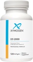 XYMOGEN D3 2000 - Vitamina Biodisponible D3 2000 UI (50 mcg) - Suplemento de vitamina D de alta potencia para apoyar la salud inmunitaria, bonificación + salud cardíaca (120 Gelatin Softgels)