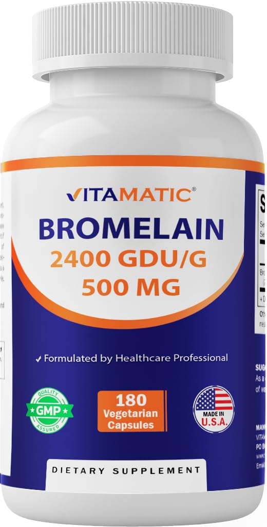 Suplemento de bromelaina vital 500mg – 2400 GDU/g – 180 cápsulas