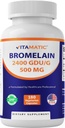 Vitamatic Bromelain Supplement 500mg – 2400 GDU/g – 180 Capsules
