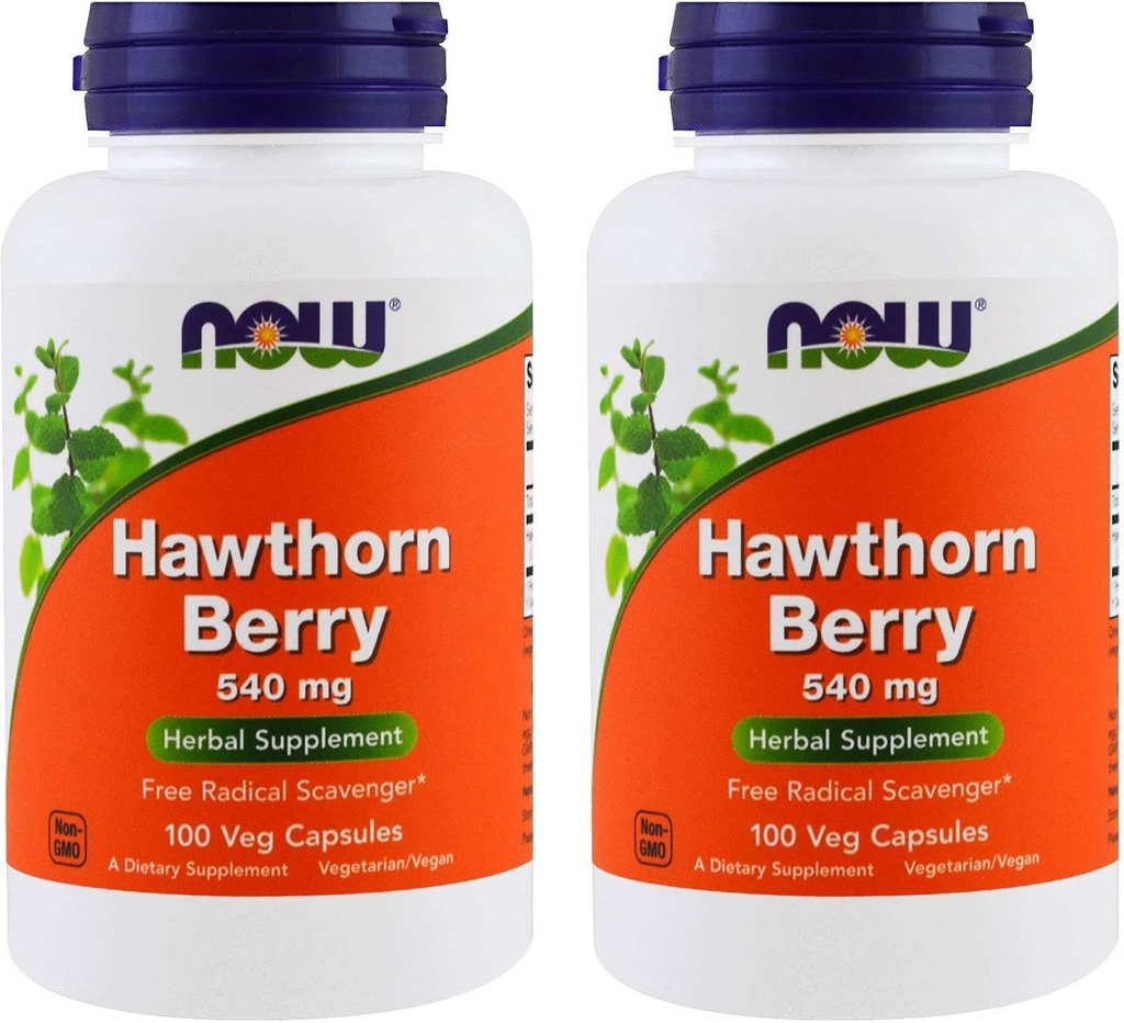 AHORA Alimentos Hawthorn Berry 540 mg, 100 cápsulas Veg (Pack of 2)
