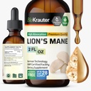 BIO KRAUTER Lions Mane Liquid Extract - Mushroom Supplement for Brain Support - Vegan Lions Mane Supplement - Alcohol &amp; Sugar Free Drops - 2 Fl.Oz.