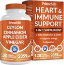 5-in-1 Ceylon Cinnamon Capsules 2355mg - Ceylon Cinnamon y Apple Sider Vinegar con Turmeric, Panax Ginseng, Cinnamon y Bioperine, 120 ct