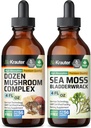 BIO KRAUTER Dozen Mushroom Tintura 4 Fl. Oz. " Sea Moss Tincture 4 Fl. Oz.