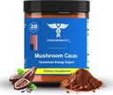 Mushroom Cacao Adaptogen Energy " Focus Drink Powder Suplemento. Potente 8:1 Lions Mane, Cordyceps " 3 Cocoa/Cacao Extracto de Blend de Yale DRS. Todo el Café Natural Alt Nootropic " Nutrient Superfood