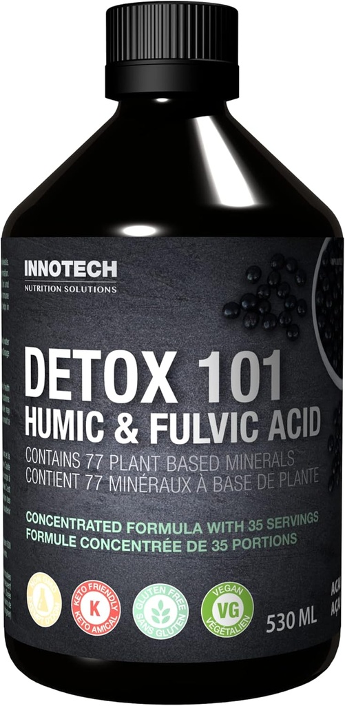 INNOTECH Nutrición: Detox 101 con ácido húrgico y fúlvico, Té verde Acai- 500ml