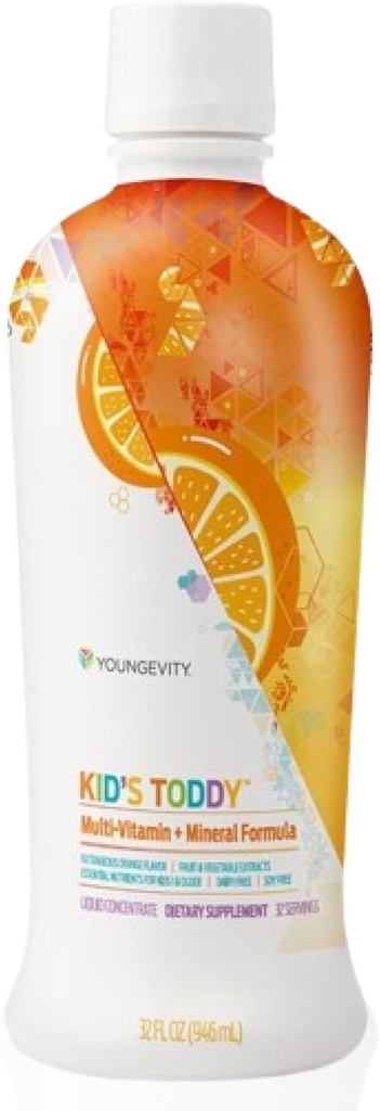 Youngevity Kid's ToddyTM - Mega Multivitamin for Kids &amp; Children Age 2+ - 14 Vitaminas, 10 Minerales, Phytonutrient Blend - Highly Absorbable - Great Tasting Orange 32 Fl Oz (Pack of 1)