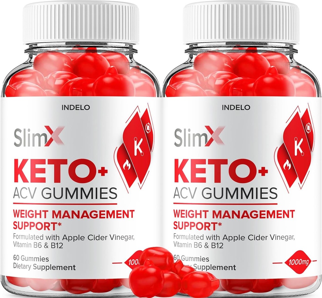 (2 Pack) SlimX Keto ACV Gummies - Advanced Formula Slim X Keto Plus ACV Gummies Apple Cider Vinegar SlimX ACV Gummies Suplemento dietético Comentarios Hombre Mujeres (120 Gummies)