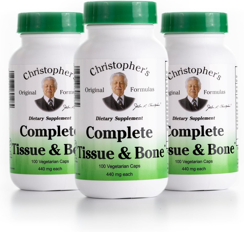 Las Fórmulas Originales de Christopher Tissue Completo " Bone Fórmula – 100 VCaps peru Herbal Support for Bones & Connective Tissue - Pack of 3
