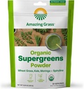 Increíble Grass Super Greens Booster: Verdes Powder Smoothie Mix con Spirulina, Moringa, Wheat Grass & Kale Smoothie Booster, Chlorophyll Proveyendo Verdes, 30 Serviciones