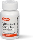 Complejo de vitamina B de Rugby con vitamina C - Complejo de vitaminas B libre de gluten para la energía, el metabolismo, el nervio y el soporte inmunológico, 130 cápsulas