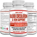 Circulación sanguínea " Suplemento de soporte veinoso, 90 caps, ayuda con venas araña y varicela, apoya vasos, leg y salud cardiovascular con niacina, jengibre, pimienta cayena