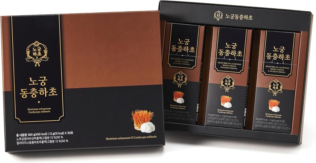 [Nogung Dongchunghacho] CordLion - Cordyceps &amp; Lion's Mane Mushroom Suplemento – Apoyos Natural Energy &amp; Immune System - 100% Real Extract, Herbal Formula for Daily Wellness – 30 Sticks