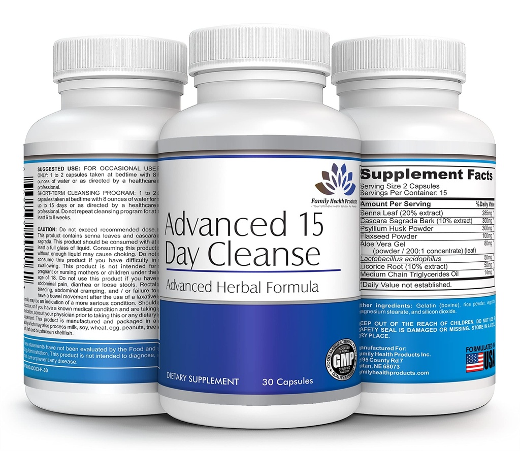 Colon Cleanse - Detox Pills for Women or Men, 15 Day Supplement with Probiotics Supplement Superfoods 15-Day Cleansers for Healthy Bowel Movements ← 30 Capsules, 15 Servings
