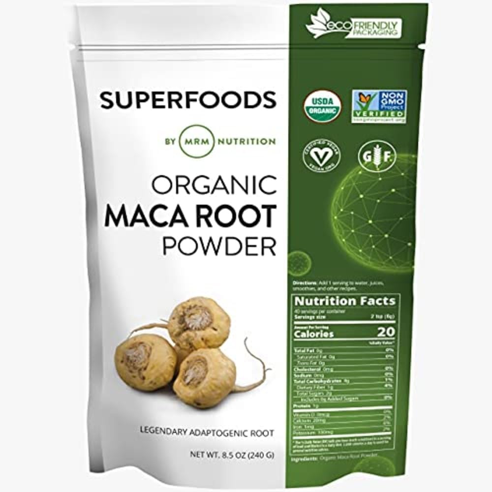MRM Nutrición Orgánica Maca Root Powder ← Superfoods ← Adaptogen TEN Gluten-Free + Vegan TEN 40 Servings