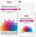 Las cápsulas multivitamínicas Ultra Mega de las mujeres GNC, clínicamente probadas para sentirse mejor, soporte inmunológico, vitamina A, B, C, D, hierro, biotina, belleza, libre de gluten, liberación de tiempo, 90 ct, 45 svgs